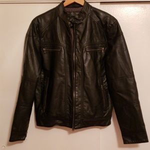 EUC Mens S Calvin Klein bicast/PU Leather Jacket